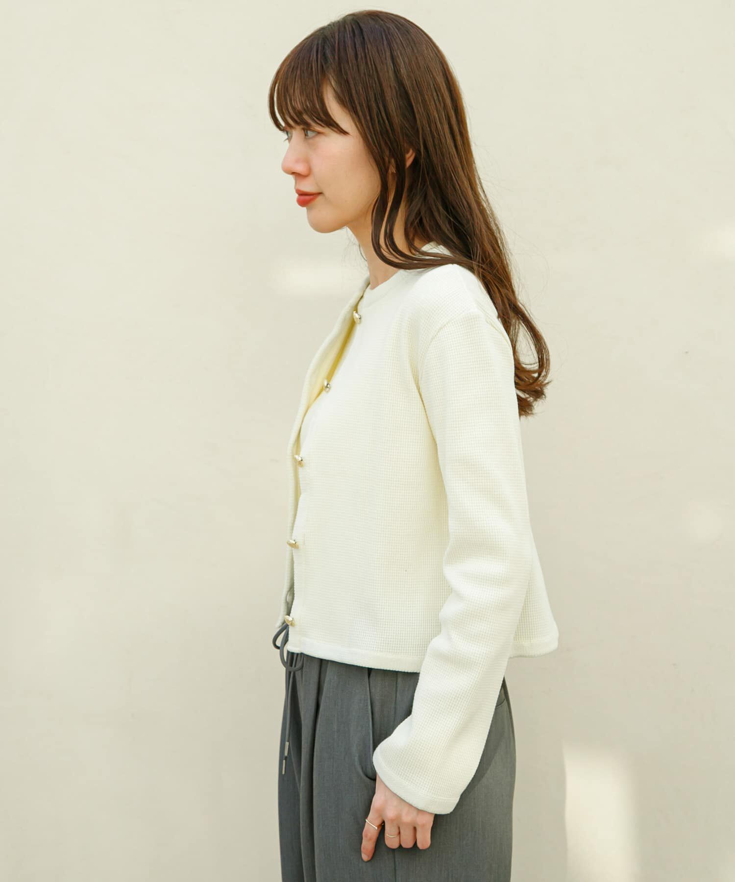Sonny Label 「『WEB/一部店舗限定』金ボタンワッフルカーディガン」|カーディガン|