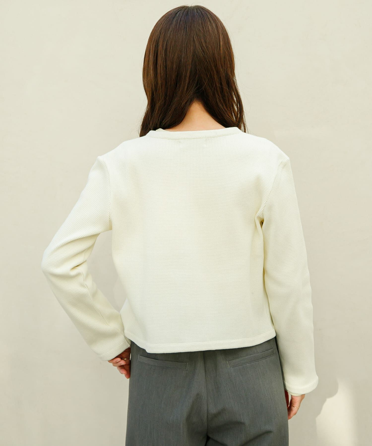 Sonny Label 「『WEB/一部店舗限定』金ボタンワッフルカーディガン」|カーディガン|