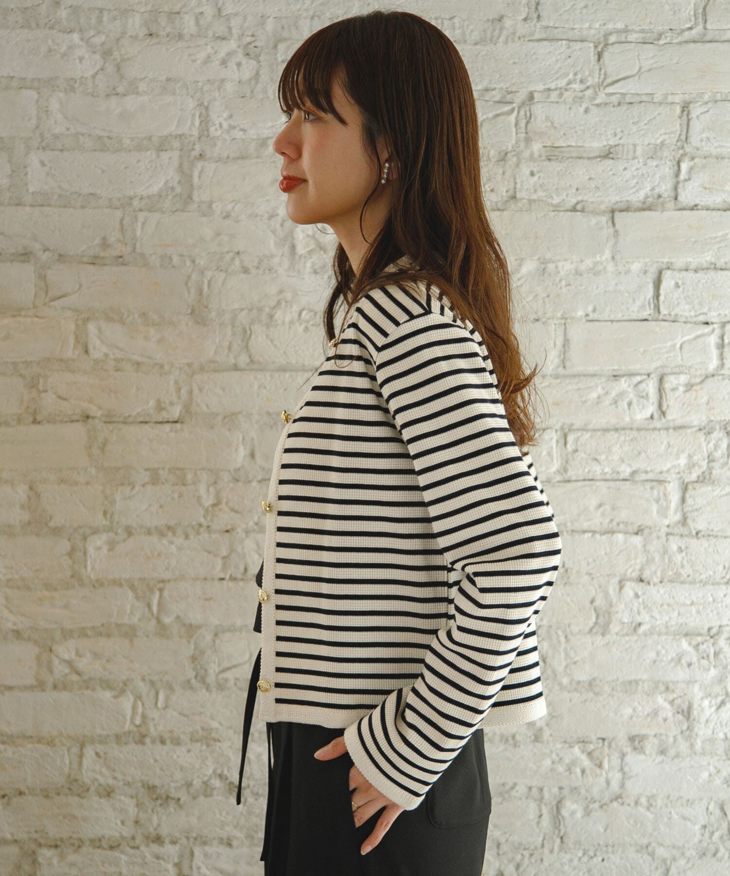 Sonny Label 「『WEB/一部店舗限定』金ボタンワッフルカーディガン」|カーディガン|