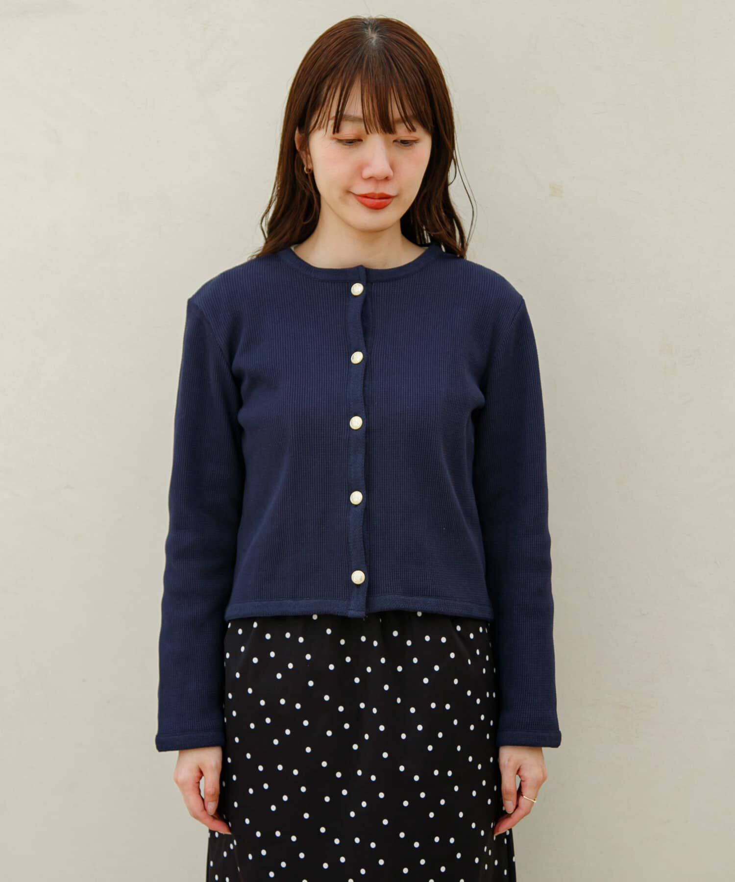 Sonny Label 「『WEB/一部店舗限定』金ボタンワッフルカーディガン」|カーディガン|