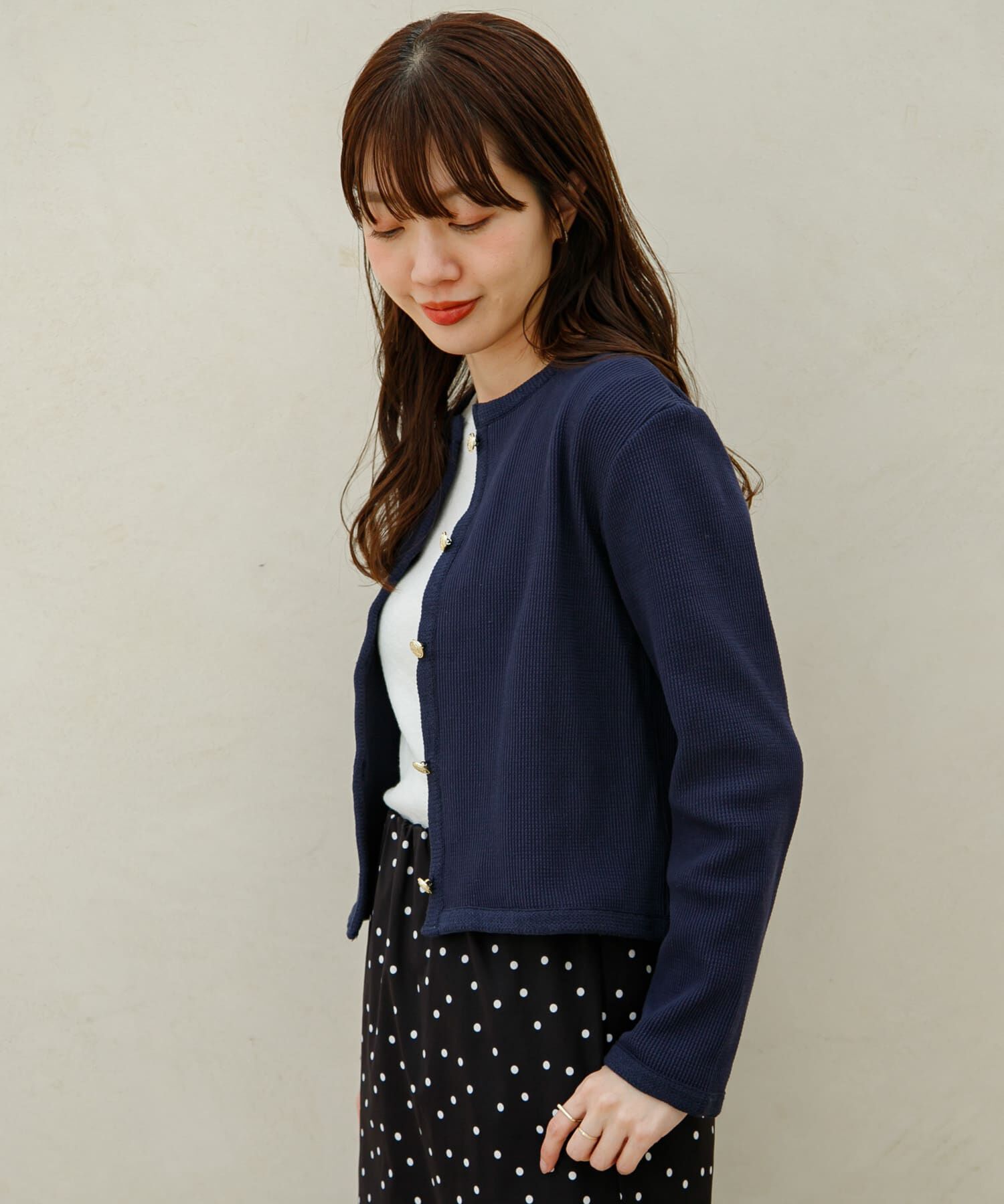 Sonny Label 「『WEB/一部店舗限定』金ボタンワッフルカーディガン」|カーディガン|