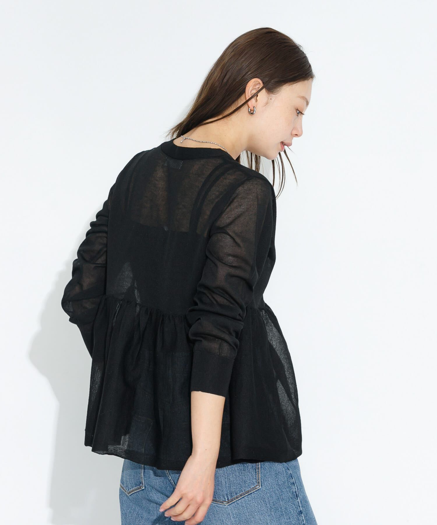 Sonny Label 「シアーペプラムニットカーディガン」|カーディガン|