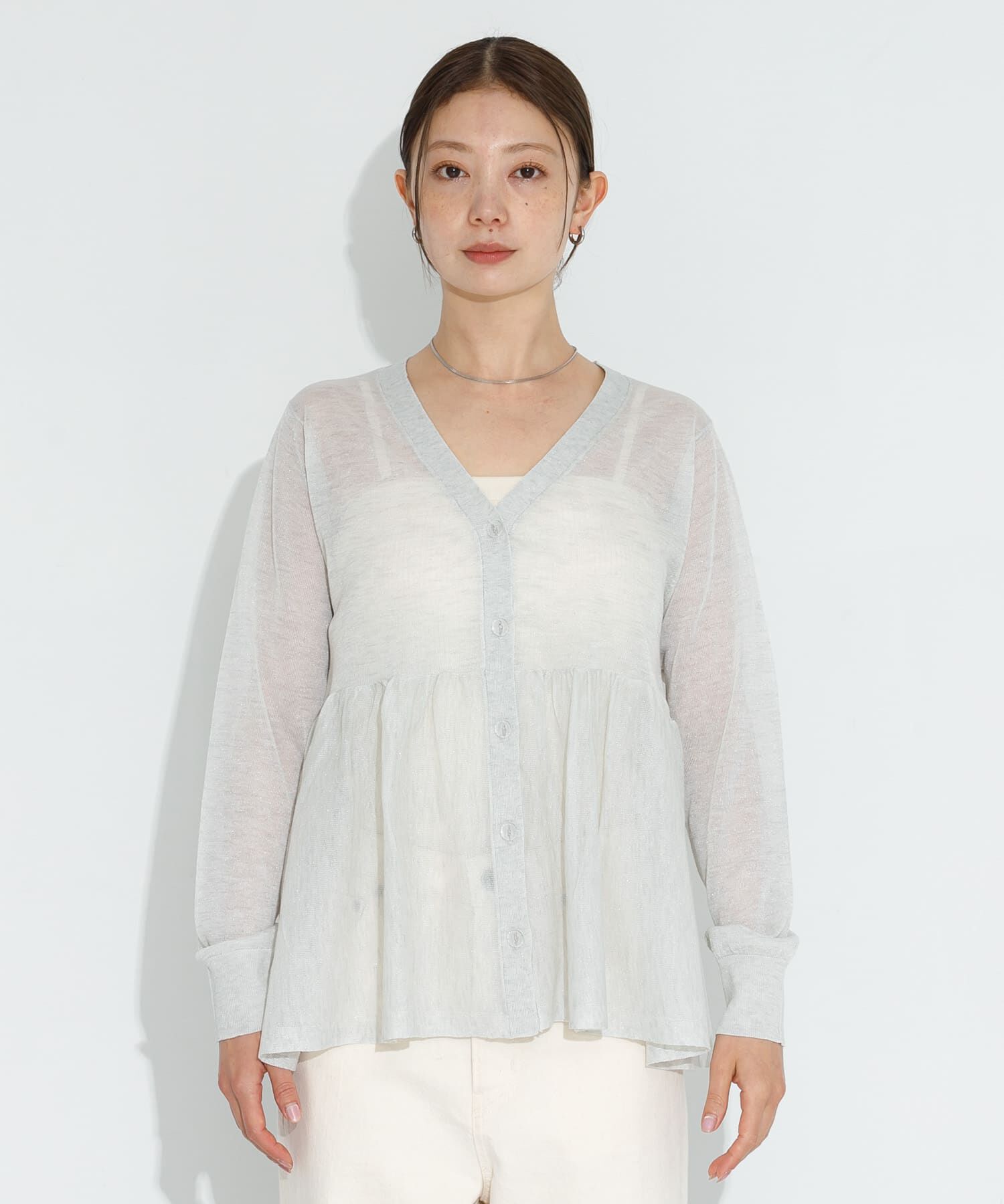 Sonny Label 「シアーペプラムニットカーディガン」|カーディガン|