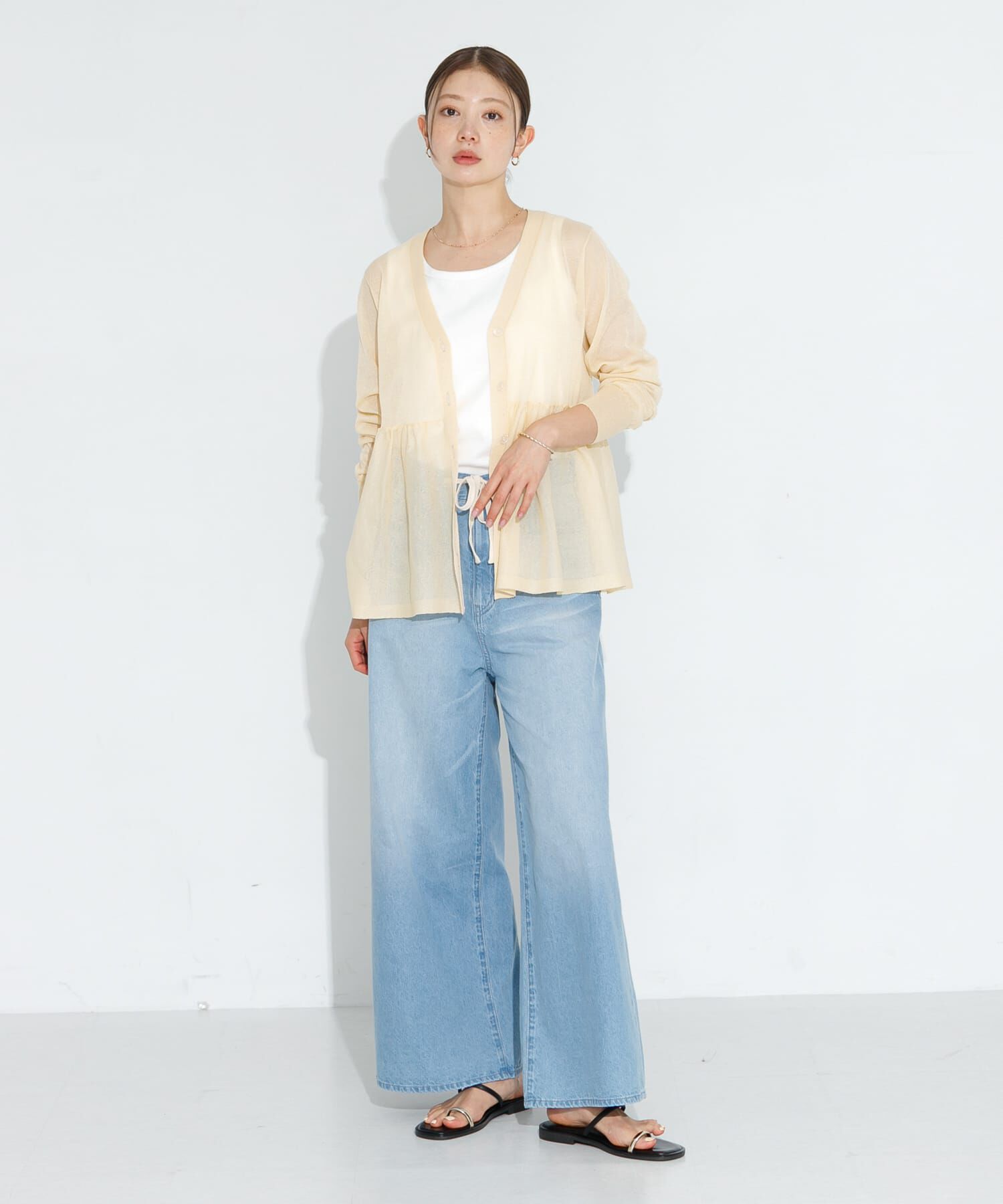 Sonny Label 「シアーペプラムニットカーディガン」|カーディガン|