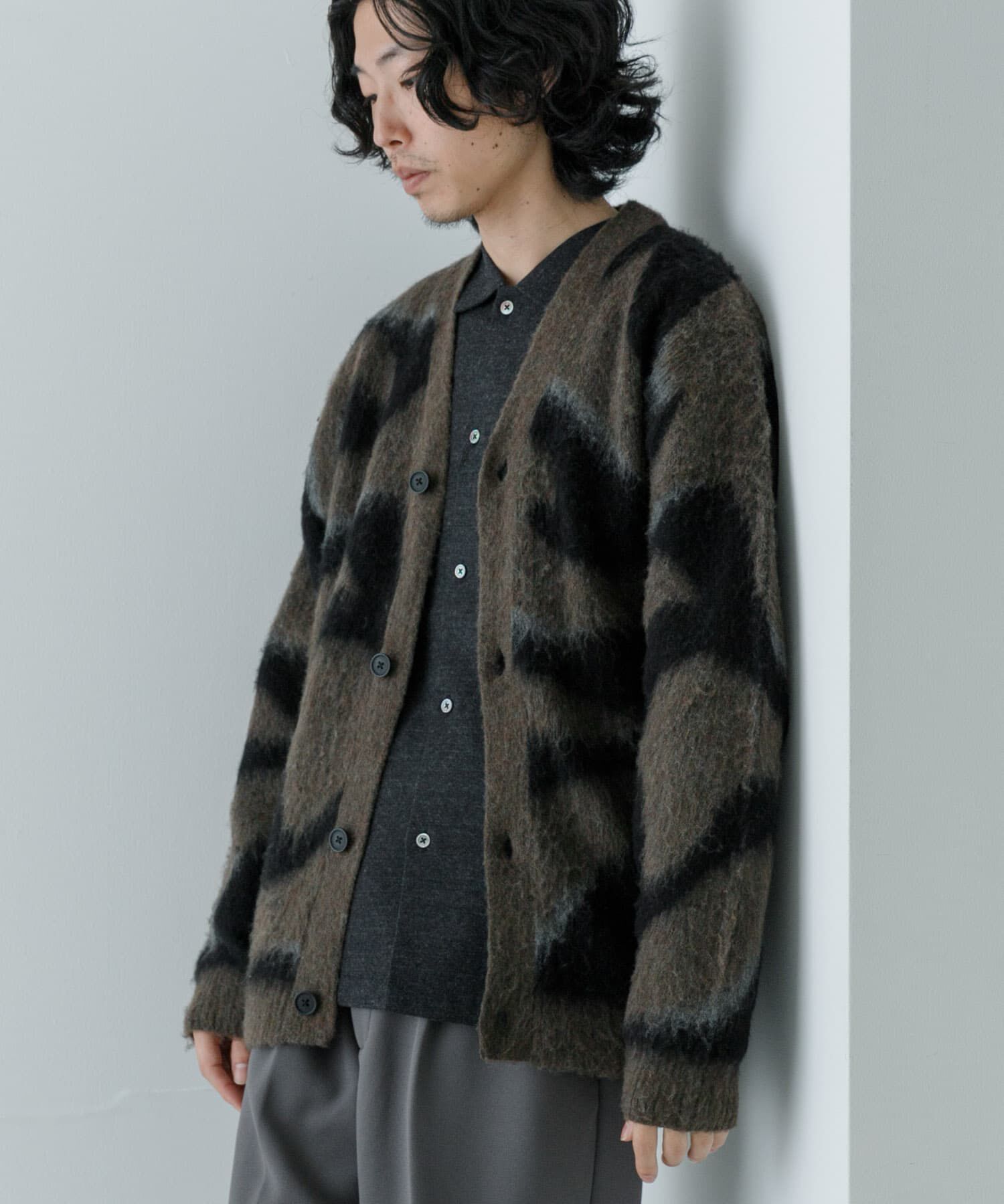 URBAN RESEARCH「URBAN RESEARCH iD　パターン起毛カーディガン」|カーディガン|