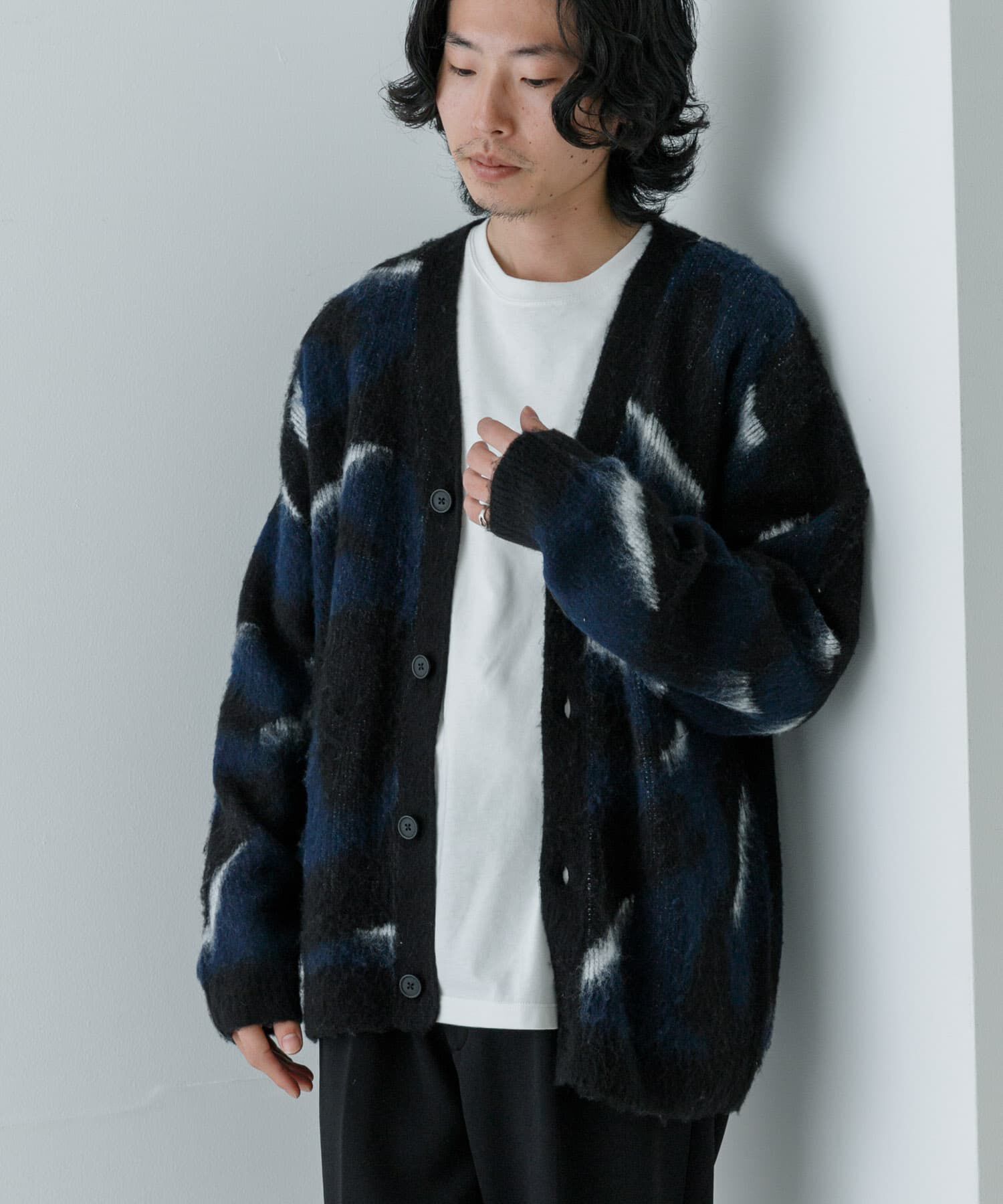 URBAN RESEARCH「URBAN RESEARCH iD　パターン起毛カーディガン」|カーディガン|