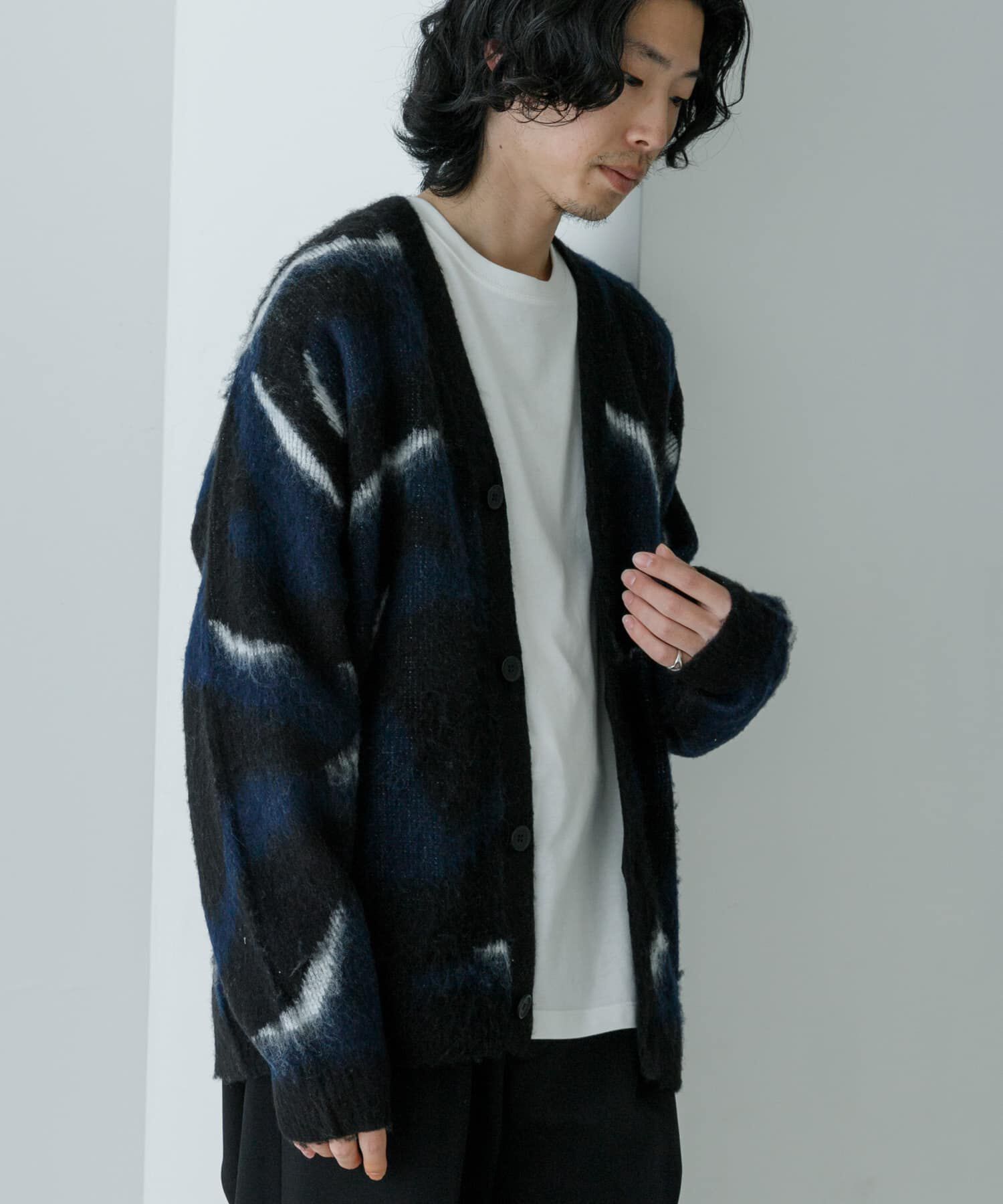 URBAN RESEARCH「URBAN RESEARCH iD　パターン起毛カーディガン」|カーディガン|