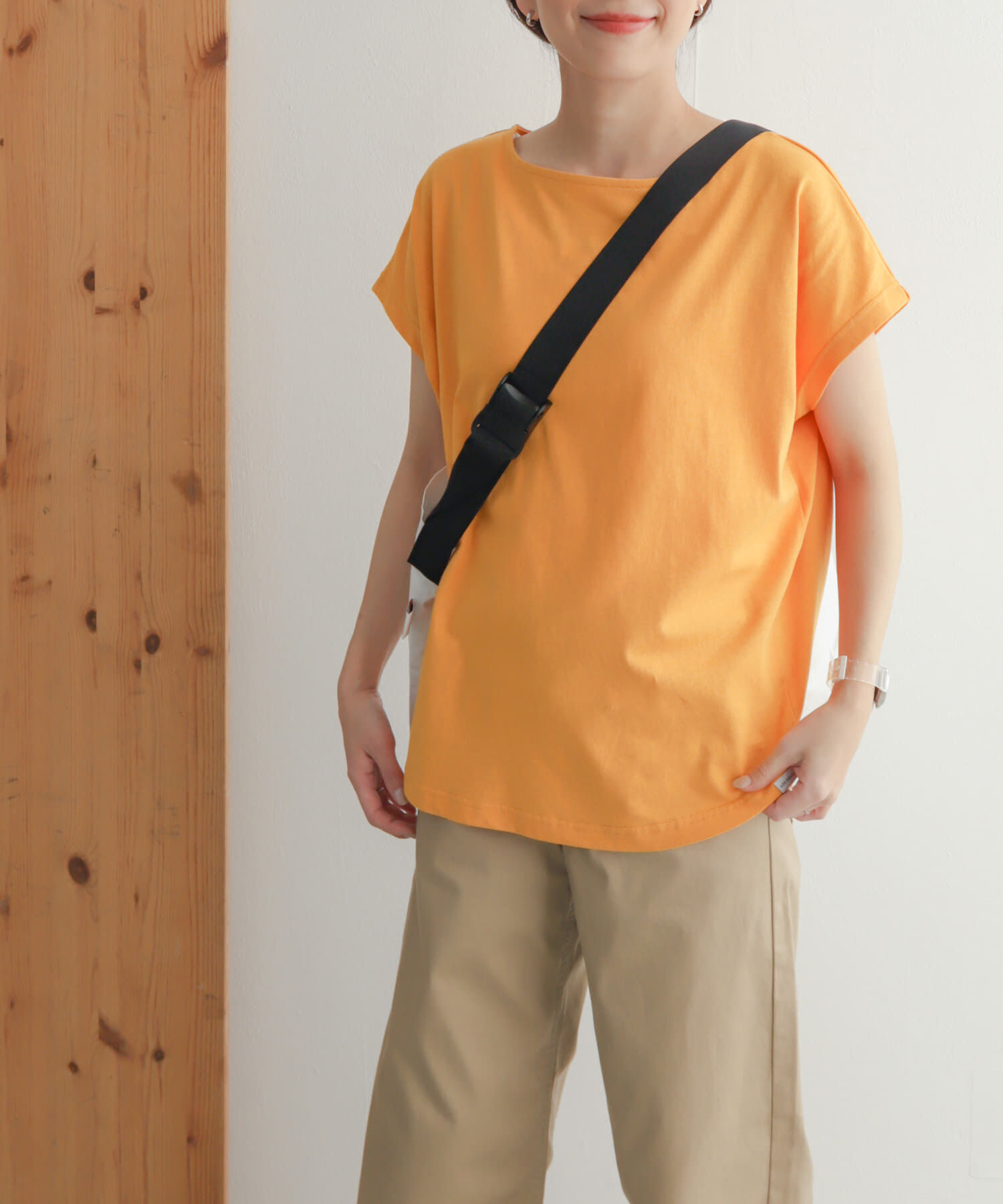 URBAN RESEARCH DOORS「add fabrics オーバーフレンチTシャツ」|Tシャツ・カットソー|