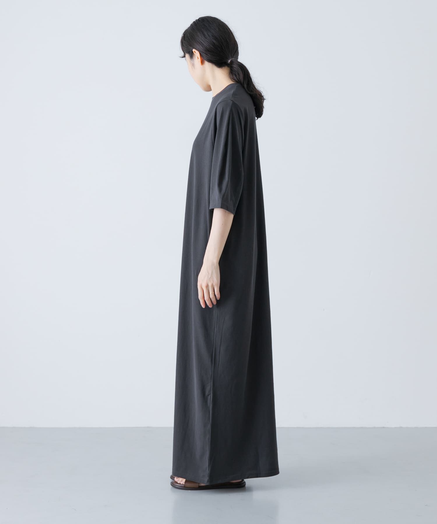 かぐれ「『2サイズ展開』コクーンスリーブストレートワンピース」|ワンピース|