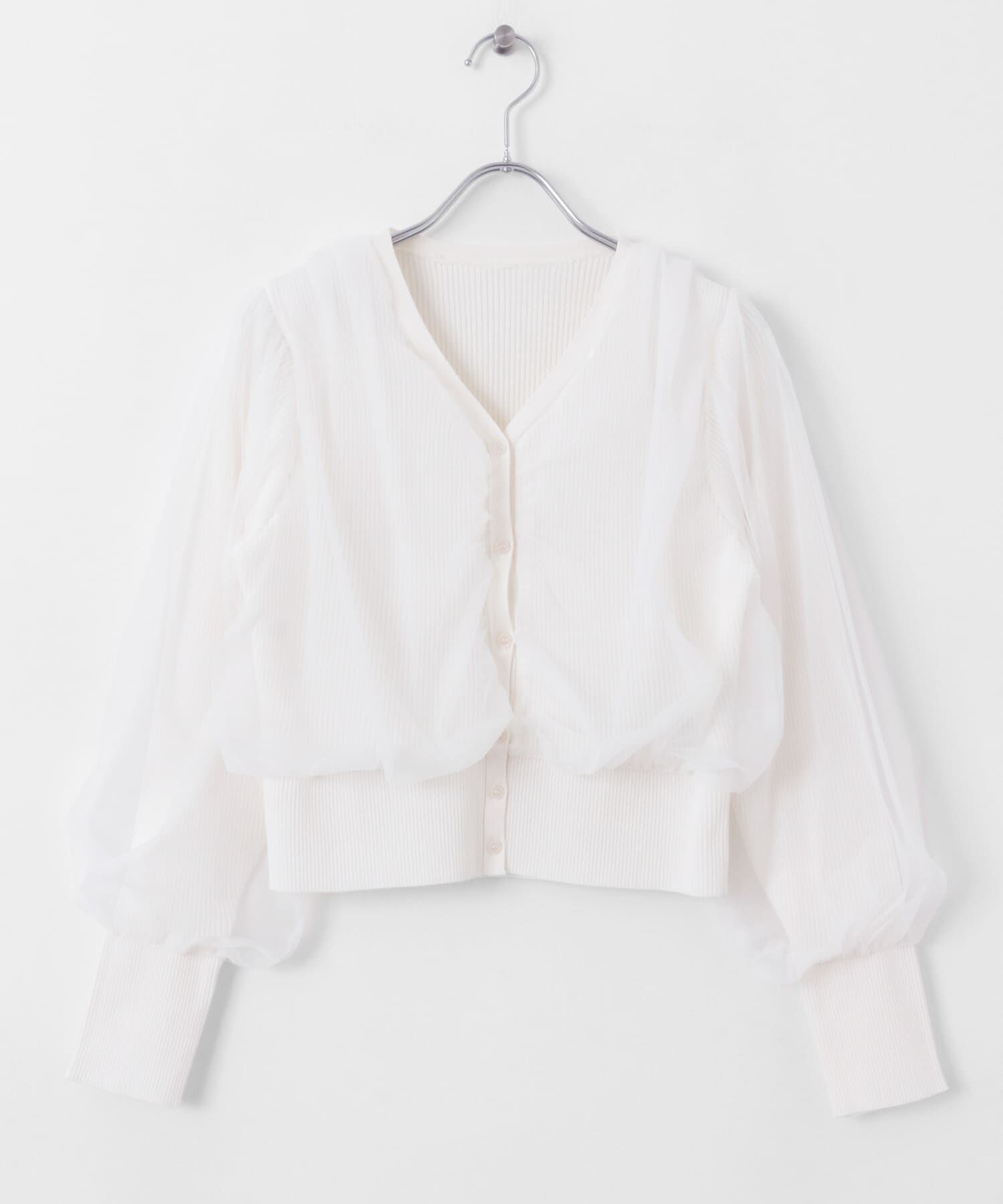 SENSE OF PLACE by URBAN RESEARCH「チュールドッキングニットカーディガン」|カーディガン|