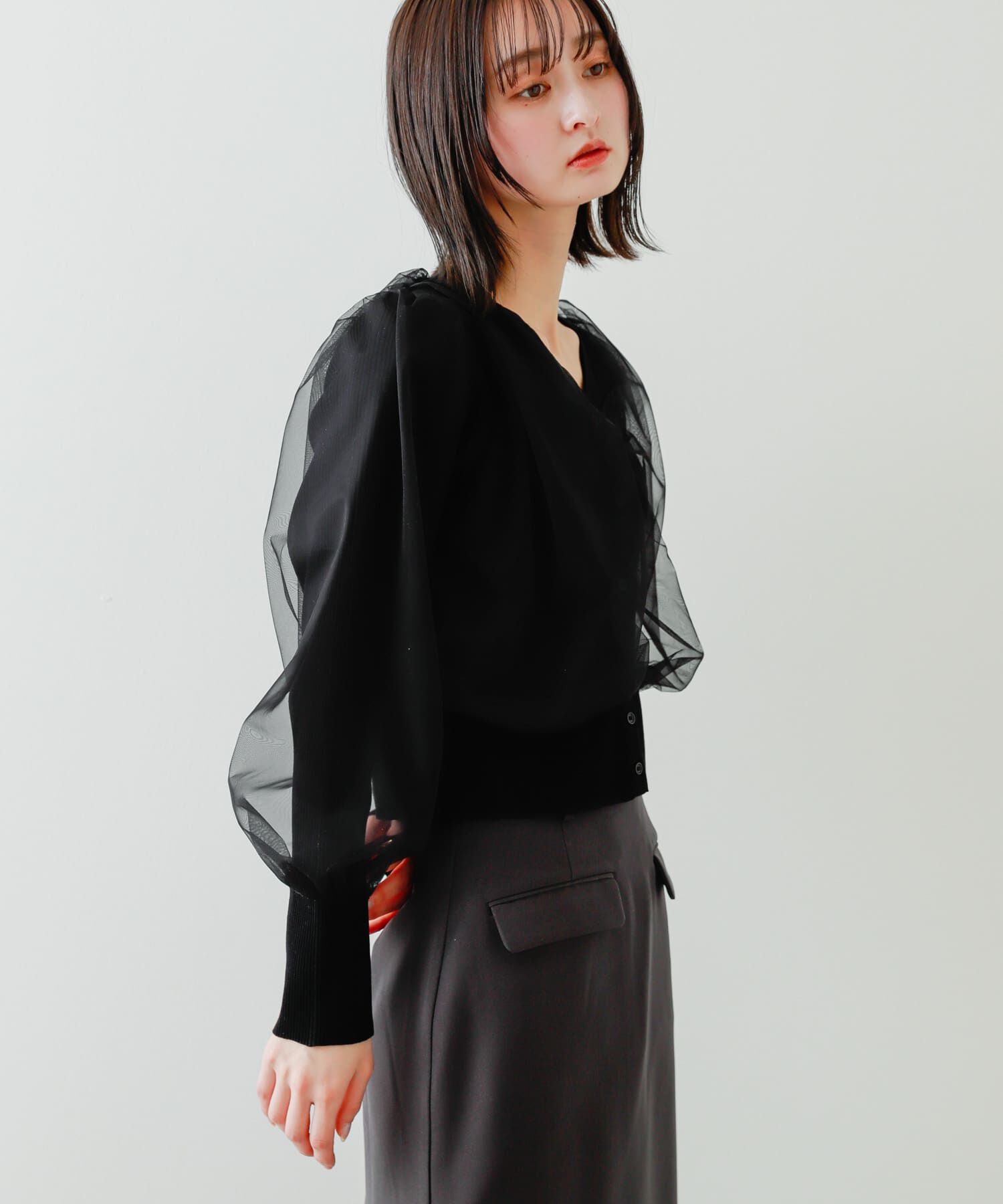 SENSE OF PLACE by URBAN RESEARCH「チュールドッキングニットカーディガン」|カーディガン|