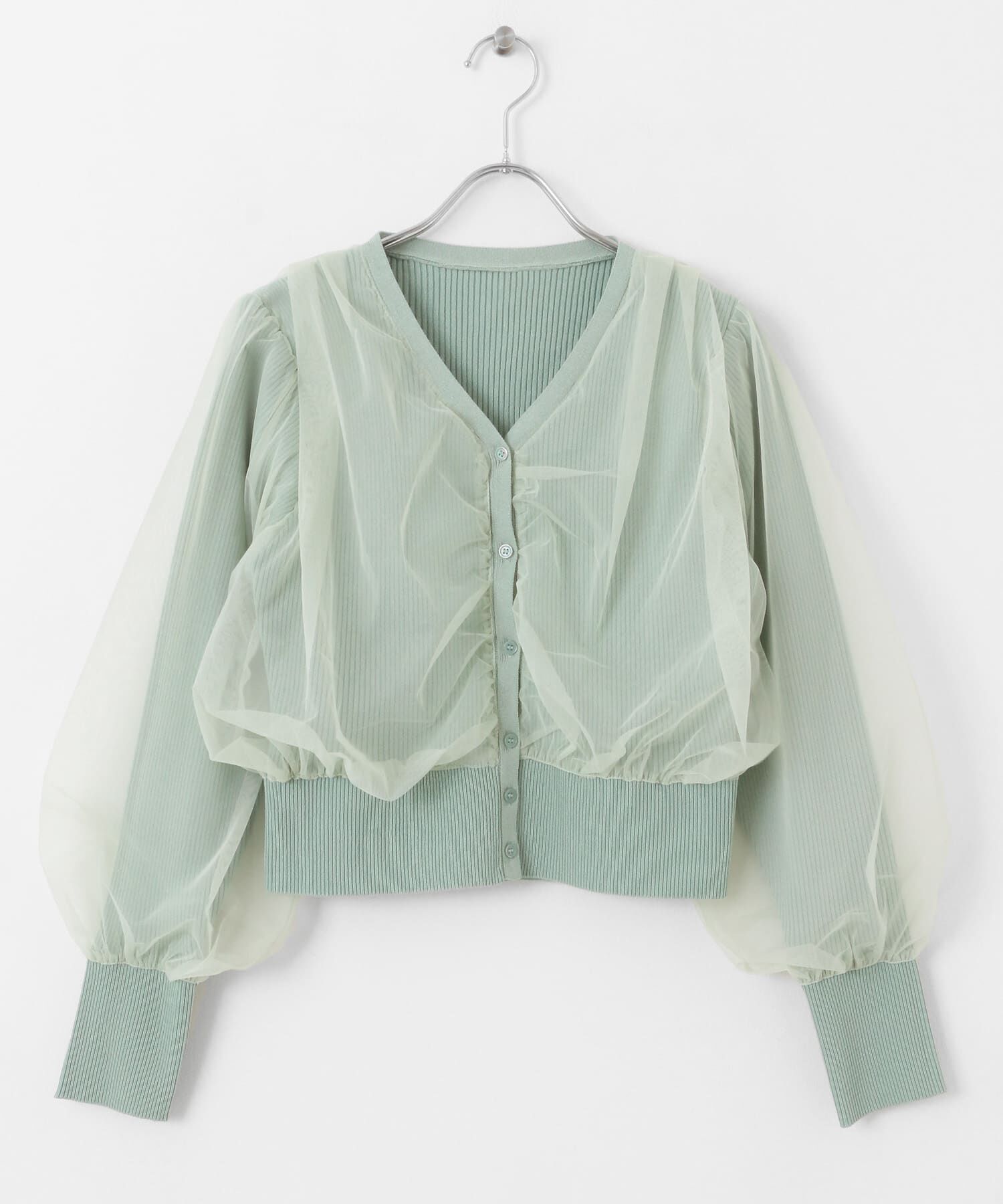 SENSE OF PLACE by URBAN RESEARCH「チュールドッキングニットカーディガン」|カーディガン|