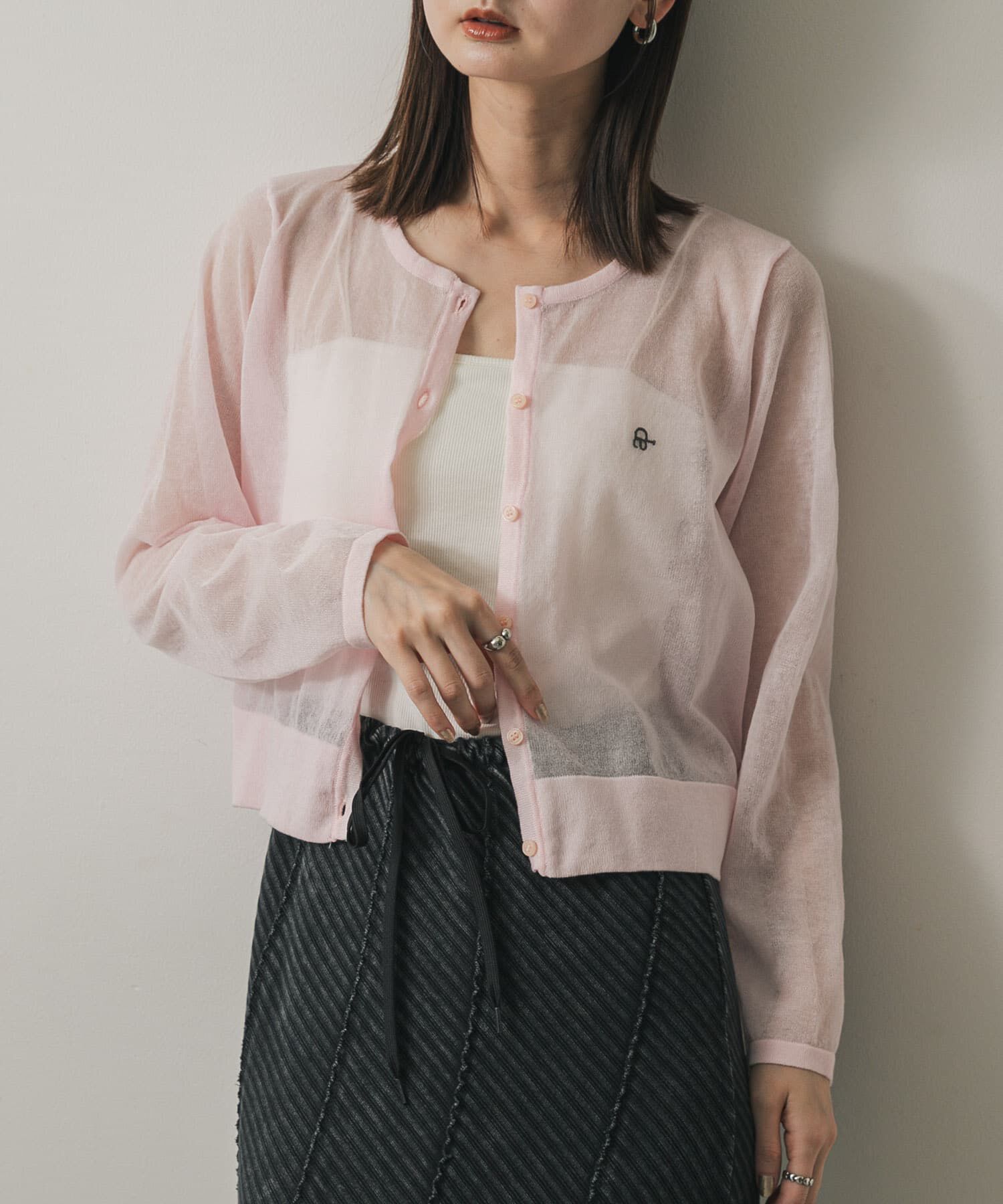 SENSE OF PLACE by URBAN RESEARCH「シシュウコンパクトシアーカーディガン」|カーディガン|ピンク