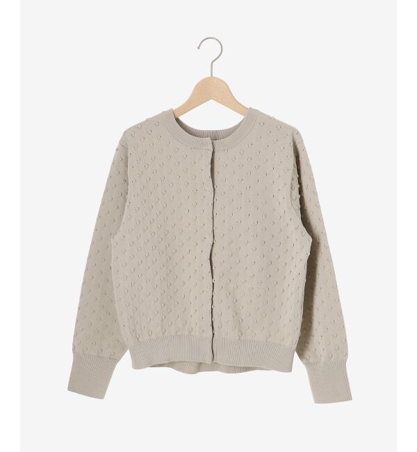  「《手洗い可能》ドット柄編みカーディガン」|カーディガン|