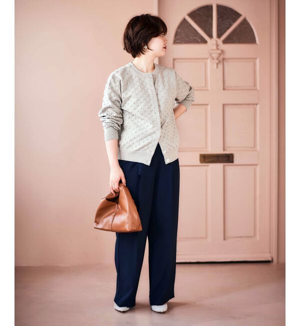  「《手洗い可能》ドット柄編みカーディガン」|カーディガン|