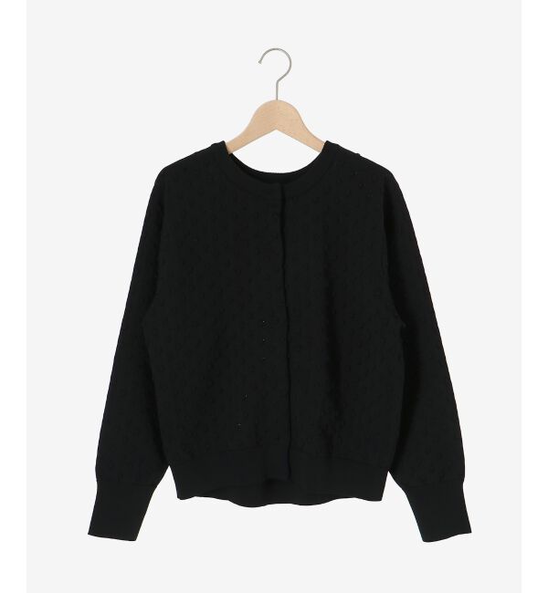  「《手洗い可能》ドット柄編みカーディガン」|カーディガン|