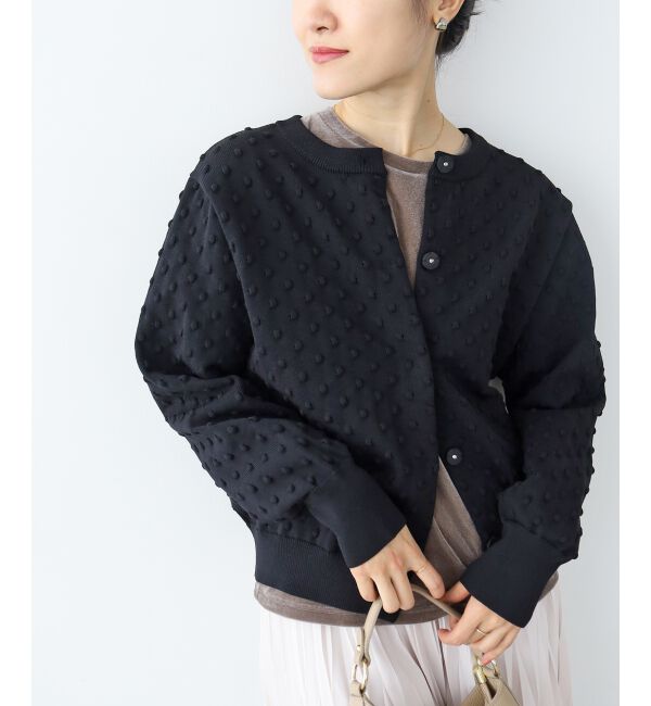  「《手洗い可能》ドット柄編みカーディガン」|カーディガン|