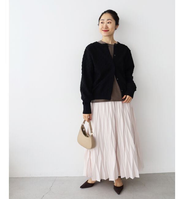  「《手洗い可能》ドット柄編みカーディガン」|カーディガン|