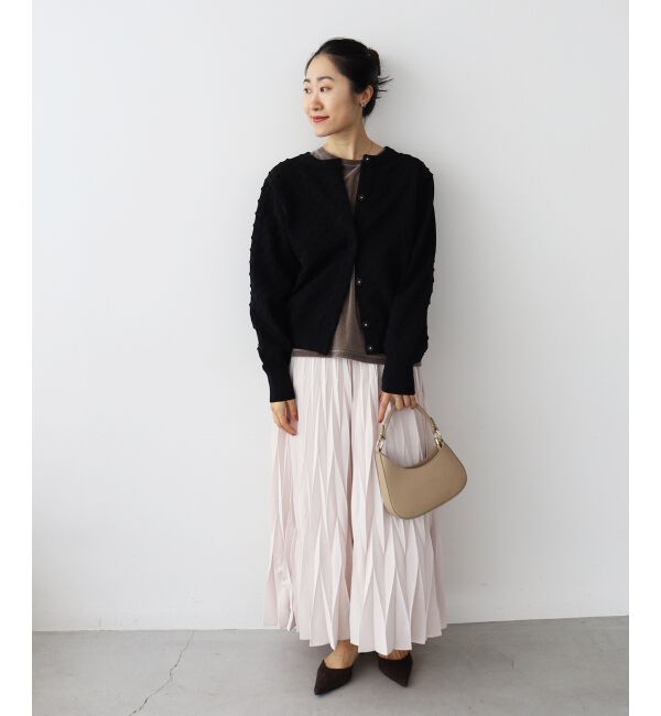  「《手洗い可能》ドット柄編みカーディガン」|カーディガン|