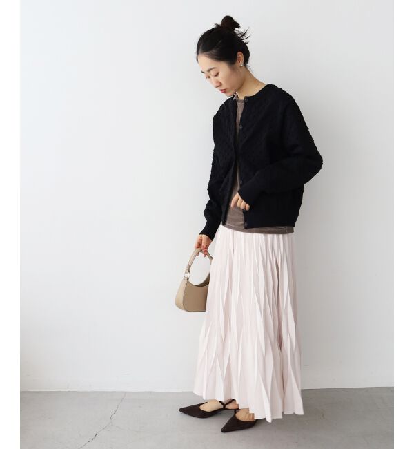  「《手洗い可能》ドット柄編みカーディガン」|カーディガン|