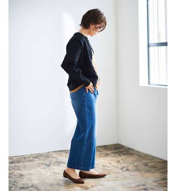  「《手洗い可能》ドット柄編みカーディガン」|カーディガン|