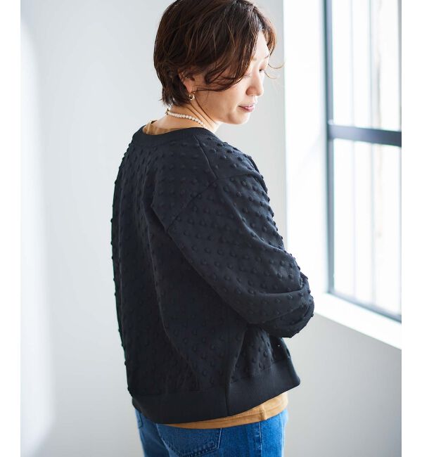  「《手洗い可能》ドット柄編みカーディガン」|カーディガン|