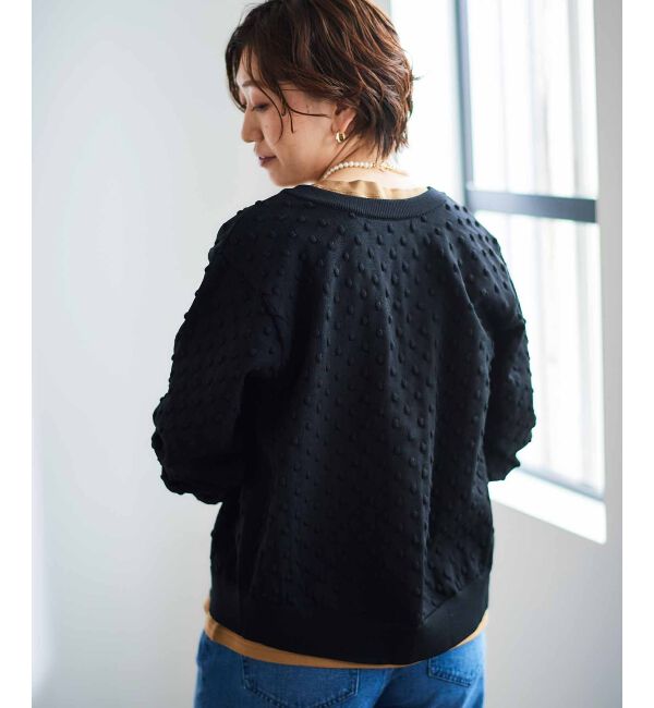  「《手洗い可能》ドット柄編みカーディガン」|カーディガン|