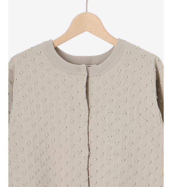  「《手洗い可能》ドット柄編みカーディガン」|カーディガン|