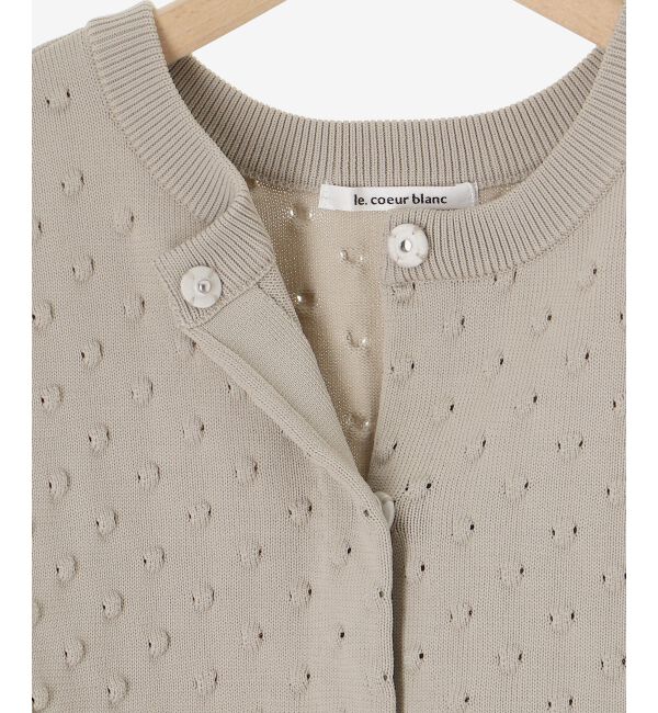  「《手洗い可能》ドット柄編みカーディガン」|カーディガン|