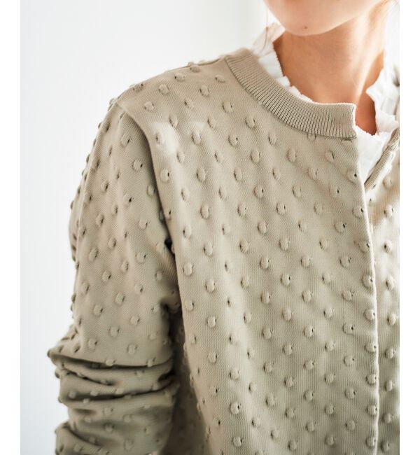  「《手洗い可能》ドット柄編みカーディガン」|カーディガン|