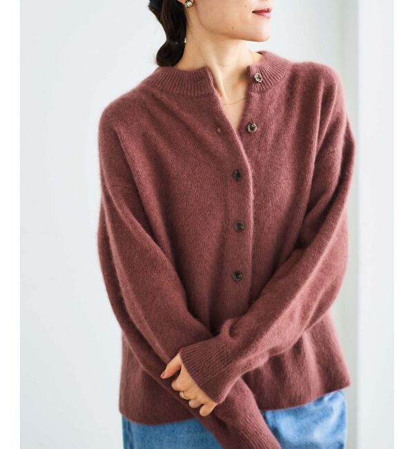  「チャイニーズラクーンモックネックカーディガン」|カーディガン|