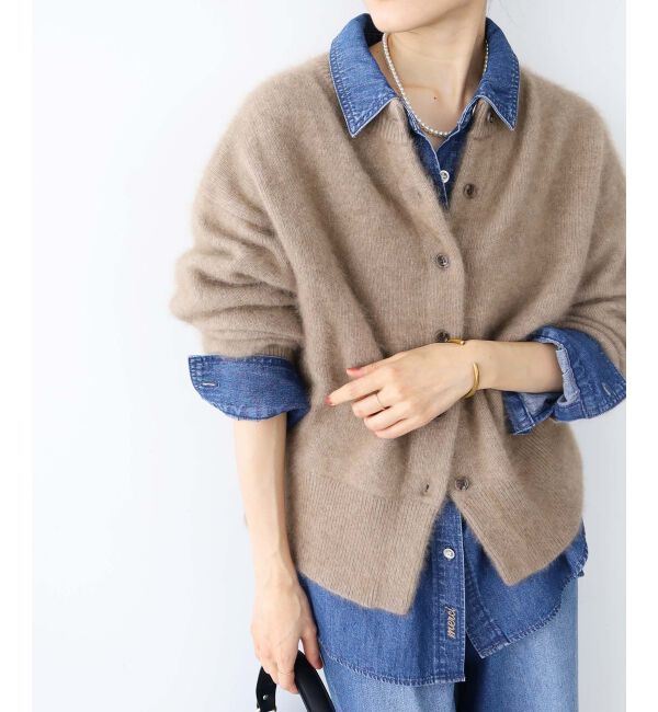  「チャイニーズラクーンモックネックカーディガン」|カーディガン|
