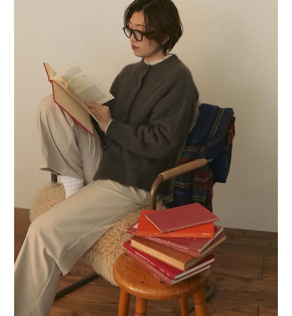  「チャイニーズラクーンモックネックカーディガン」|カーディガン|