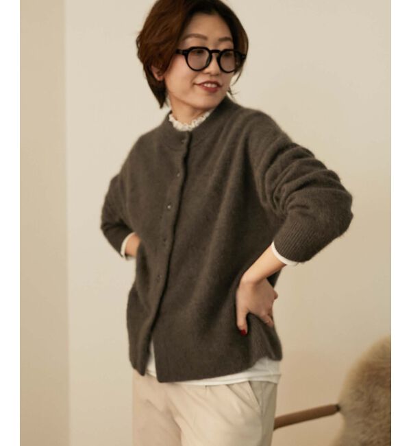  「チャイニーズラクーンモックネックカーディガン」|カーディガン|