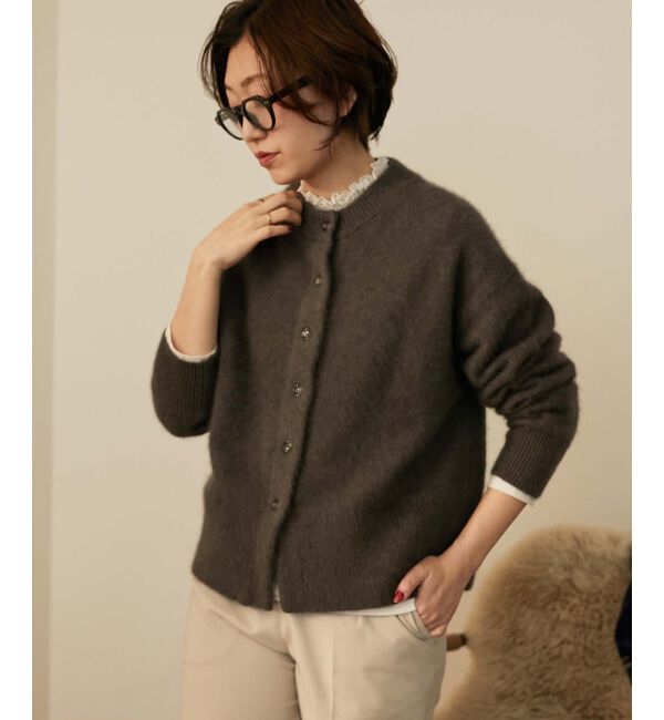  「チャイニーズラクーンモックネックカーディガン」|カーディガン|