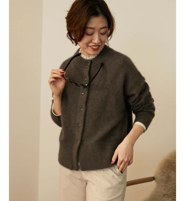  「チャイニーズラクーンモックネックカーディガン」|カーディガン|