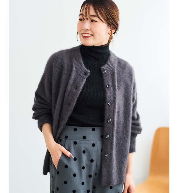  「チャイニーズラクーンモックネックカーディガン」|カーディガン|