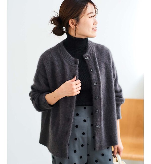  「チャイニーズラクーンモックネックカーディガン」|カーディガン|