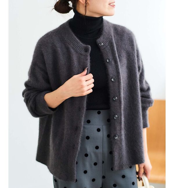 「チャイニーズラクーンモックネックカーディガン」|カーディガン|