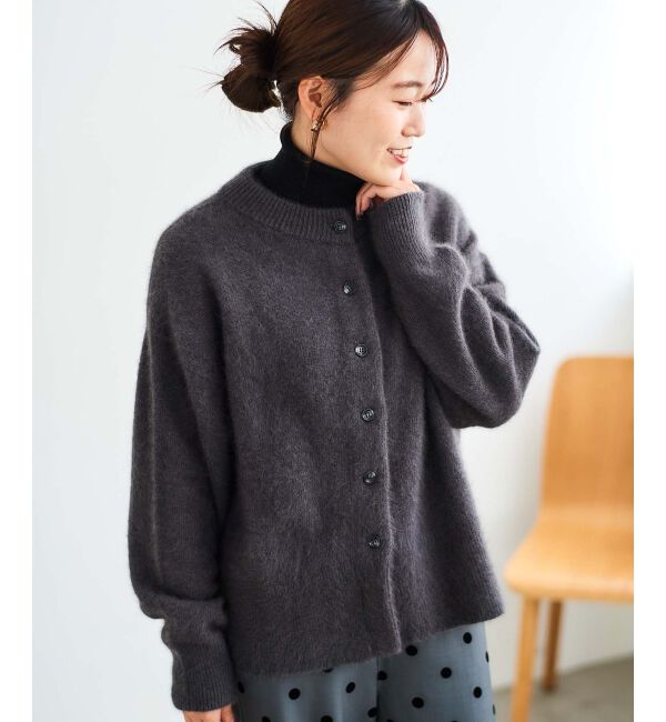  「チャイニーズラクーンモックネックカーディガン」|カーディガン|