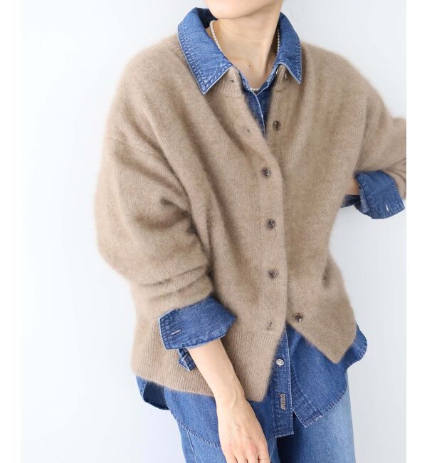  「チャイニーズラクーンモックネックカーディガン」|カーディガン|モカ