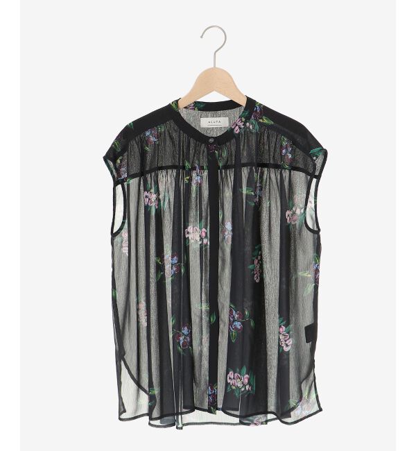  「《WEB/一部店舗限定》KAZUMIDOIボタニカルノースリギャザーブラウス」|シャツ・ブラウス|