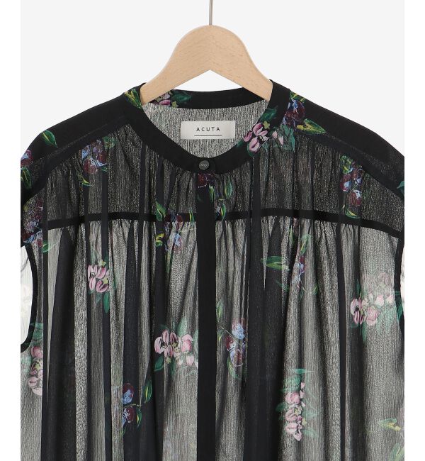  「《WEB/一部店舗限定》KAZUMIDOIボタニカルノースリギャザーブラウス」|シャツ・ブラウス|