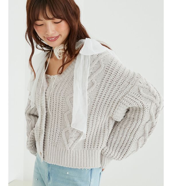 MAJESTICLEGON「ハートマシュマロモールカーディガン」|カーディガン|