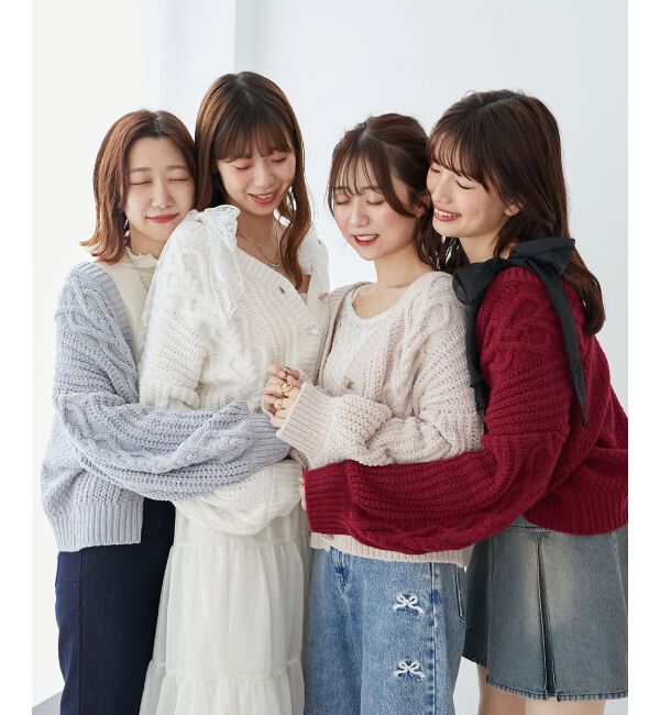 MAJESTICLEGON「ハートマシュマロモールカーディガン」|カーディガン|