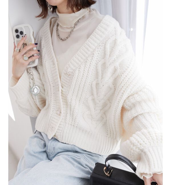 MAJESTICLEGON「ハートマシュマロモールカーディガン」|カーディガン|