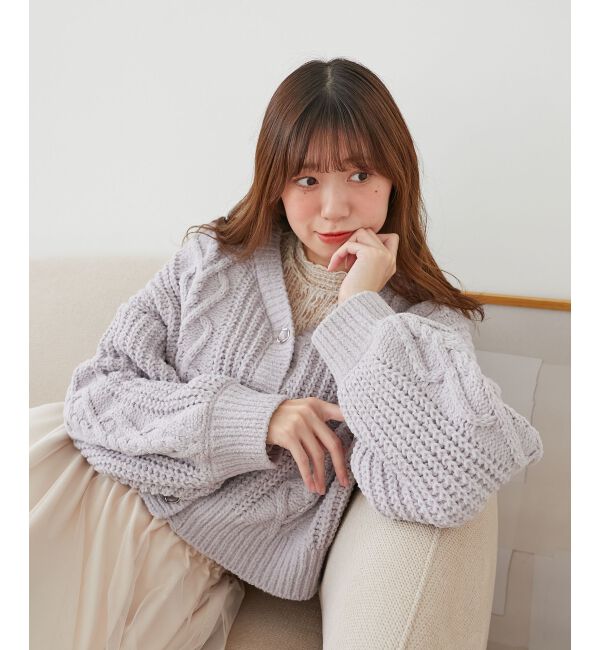 MAJESTICLEGON「ハートマシュマロモールカーディガン」|カーディガン|