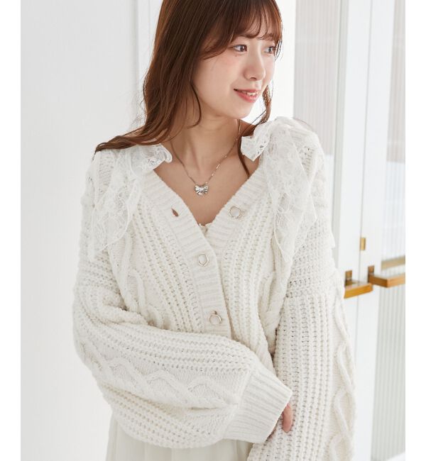 MAJESTICLEGON「ハートマシュマロモールカーディガン」|カーディガン|