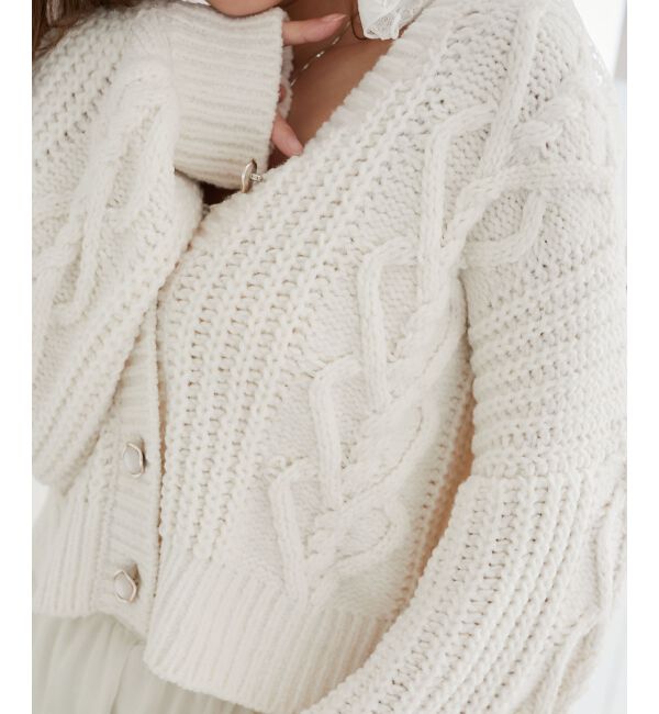 MAJESTICLEGON「ハートマシュマロモールカーディガン」|カーディガン|