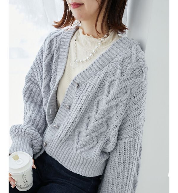 MAJESTICLEGON「ハートマシュマロモールカーディガン」|カーディガン|